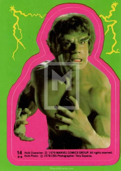 1979 TOPPS Incredible Hulk Movie Sticker Card | Moesbill Trading