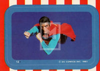 1983 Topps DC Comics Superman 3 Sticker Trading Card 12 Front