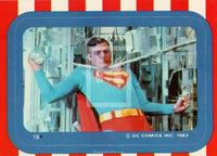 1983 Topps DC Comics Superman 3 Sticker Trading Card 19 Front