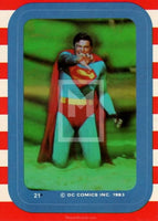 1983 Topps DC Comics Superman 3 Sticker Trading Card 21 Front