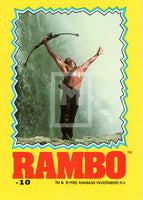 1985 Topps Rambo First Blood Part 2 Sticker Trading Card 10 Front