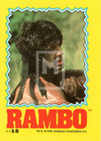 1985 Topps Rambo First Blood Part 2 Sticker Trading Card 15 Front