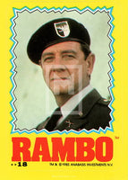 1985 Topps Rambo First Blood Part 2 Sticker Trading Card 18 Front