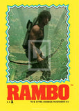 1985 Topps Rambo First Blood Part 2 Sticker Trading Card 1 Front