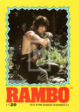 1985 Topps Rambo First Blood Part 2 Sticker Trading Card 20 Front