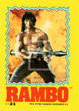 1985 Topps Rambo First Blood Part 2 Sticker Trading Card 21 Front