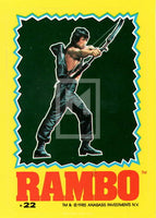1985 Topps Rambo First Blood Part 2 Sticker Trading Card 22 Front