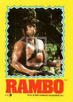 1985 Topps Rambo First Blood Part 2 Sticker Trading Card 3 Front