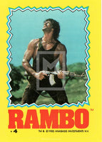 1985 Topps Rambo First Blood Part 2 Sticker Trading Card 4 Front