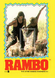 1985 Topps Rambo First Blood Part 2 Sticker Trading Card 5 Front