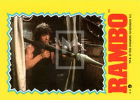 1985 Topps Rambo First Blood Part 2 Sticker Trading Card 9 Front