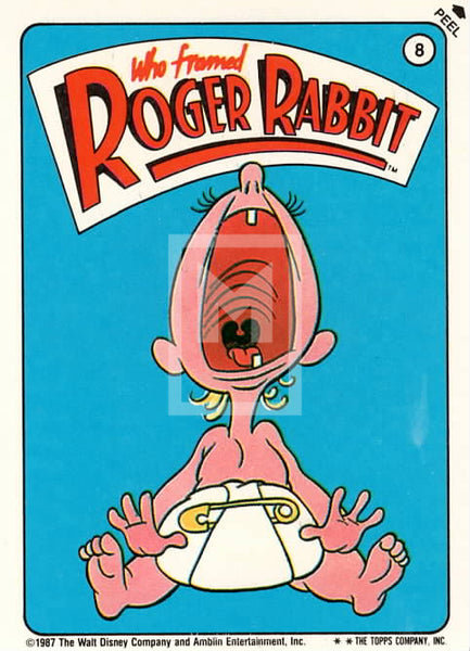 1987 Topps Who Framed Roger Rabbit Movie Sticker Trading Card 8 Front