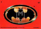 1989 Topps Batman Sticker Trading Card 2 Front