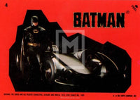 1989 Topps Batman Sticker Trading Card 4 Front