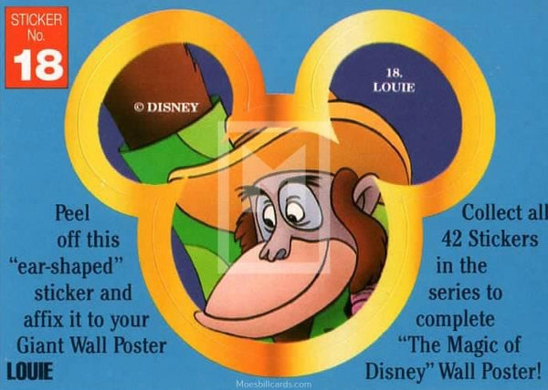 1992 Magic of Disney Sticker Trading Card 18 Louie Front