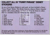 1992 Magic of Disney Sticker Trading Card 19 Triton Back G Collect All 20 Funny Phrase Variant