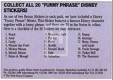 1992 Magic of Disney Sticker Trading Card 19 Triton Back G Collect All 20 Funny Phrase Variant