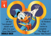 1992 Magic of Disney Sticker Trading Card 1 Donald Duck Front