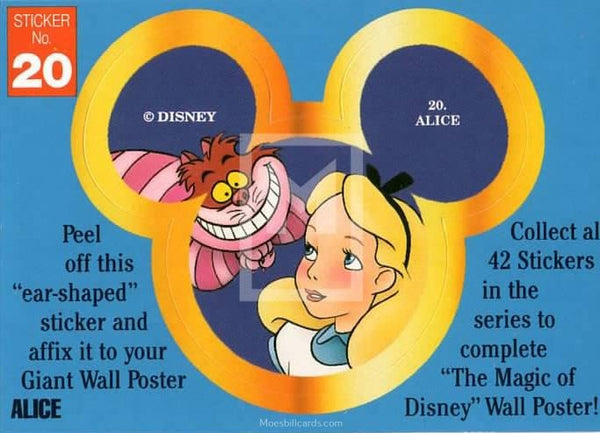 1992 Magic of Disney Sticker Trading Card 20 Alice Front