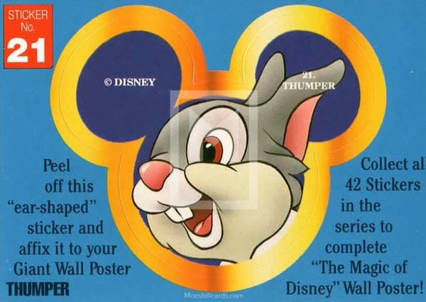 1992 Magic of Disney Sticker Trading Card 21 Thumper Front