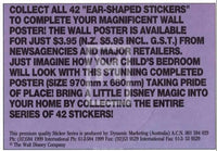 1992 Magic of Disney Sticker Trading Card 22 Launchpad Back H Collect all 42 Ear Shaped Variant