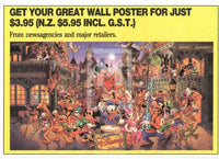 1992 Magic of Disney Sticker Trading Card 24 Chip Back L Get Your Great Wall Poster Variant