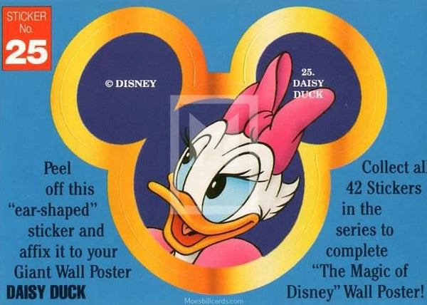 1992 Magic of Disney Sticker Trading Card 25 Daisy Duck Front