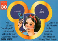 1992 Magic of Disney Sticker Trading Card 30 Snow White Front