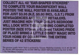 1992 Magic of Disney Sticker Trading Card 37 Gruffi Back H Collect All 42 Ear Shaped Variant