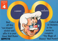 1992 Magic of Disney Sticker Trading Card 4 Geppetto Front