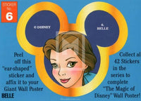 1992 Magic of Disney Sticker Trading Card 6 Belle Front