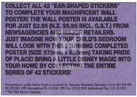 1992 Magic of Disney Sticker Trading Card 7 Mickey Mouse Back H Ear Shaped Stickers Variant