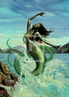 1993 FPG Rowena Base 9 Dark Mermaid Trading Card Front