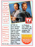 1994 TV Week Television Series 2 Insert Gold Card 14 David Caruso Trading Card Back