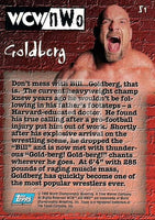 1998 Topps WCW NWO Series 1 Retail Insert Sticker S1 Goldberg Trading Card Back