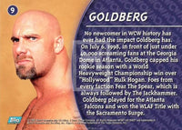 1998 Topps WCW NWO Series 1 Wrestling Goldberg 9 Base Trading Card RC Rookie Card Back