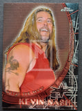 1999 Topps WCW Embossed Wrestling Double Sided Chrome Chase Card Goldberg Nash Back