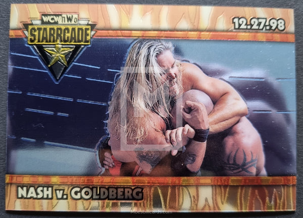 1999 Topps WCW Nitro Hobby Chromium C12 Starrcade Trading Card Front
