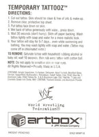 1999 WWF Wrestling Lenticular Action Trading Card Insert Temporary Tattooz WWF18 War Zone Logo Back