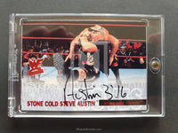 2001 WWF WWE Wrestlemania Stone Cold Steve Austin Autograph Trading Card Front