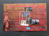 2002 Topps Lord of the Rings The Two Towers Trading Card Dealer Sell Sheet Back