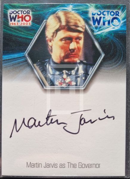 2003 Strictly Ink 40th Anniversary WA13 Martin Jarvis as The Governor Autograph Trading Card Front