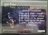 2004 Artbox Harry Potter Prisoner of Azkaban Update Costume Card Cedric Diggory Hufflepuff Quidditch Robe Trading Card Back 1224/2173