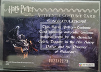 2004 Artbox Harry Potter Prisoner of Azkaban Update Costume Card Cedric Diggory Hufflepuff Quidditch Robe Trading Card Back 22/2173