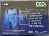 2004 Strictly Ink CSI Series 2 Autograph Trading Card CSI-B4 Eric Stonestreet as Ronnie Litra Back