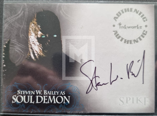 2005 Inkworks Spike The Complete Story A8 Steven W Bailey as Soul Demon Autograph Trading Card Front