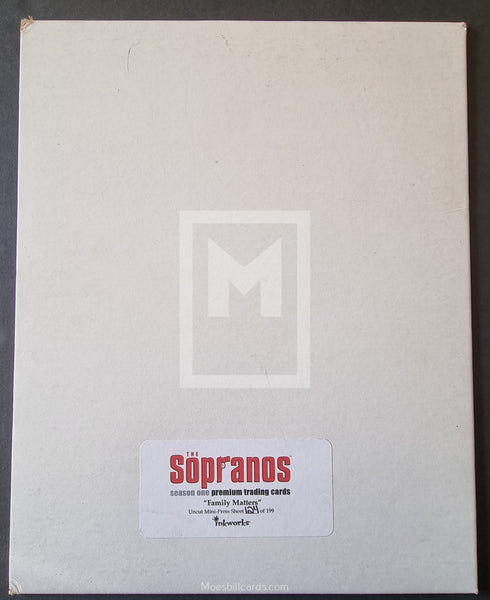 2005 Inkworks The Sopranos Insert Uncut Trading Card Sheet Family Matters Front