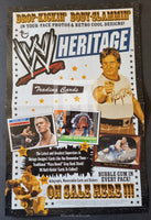 2005 Topps WWE Wrestling Heritage Promo Dealer Sell Sheet Trading Card Front