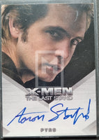 2006 Rittenhouse Archives X-Men 3 The Last Stand Aaron Stanford as Pyro Autograph Trading Card Front