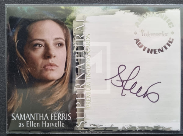2007 Inkworks Supernatural Season 2 A-11 Samantha Ferris as Ellen Harvelle Autograph Trading Card Front